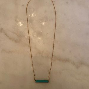 Turquoise gold bar necklace